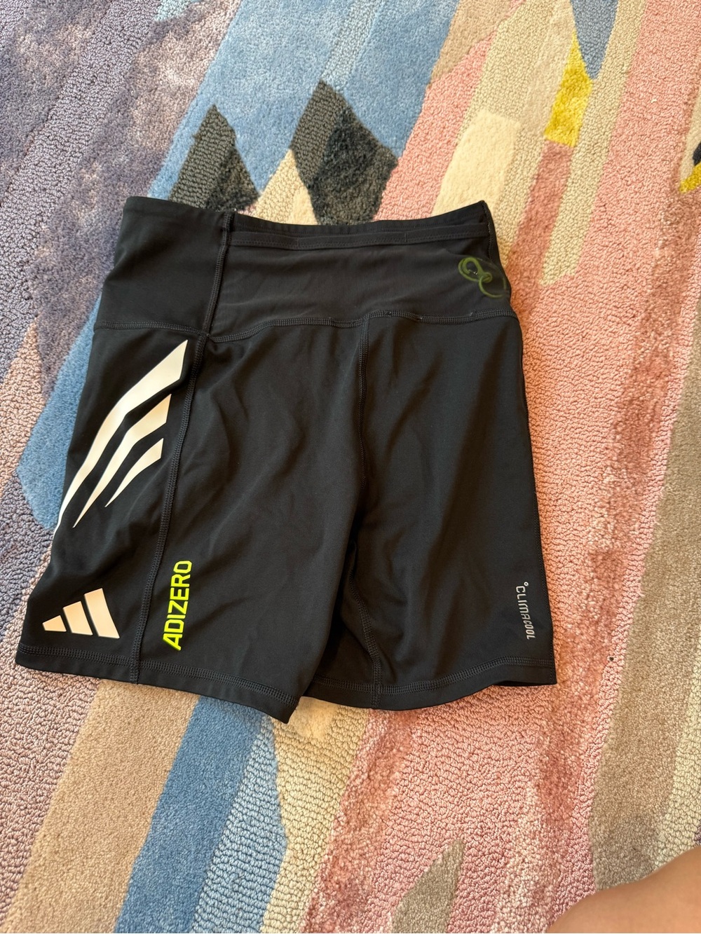 adidas Black Athletic Adizero Women's Running Shorts with White Stripes